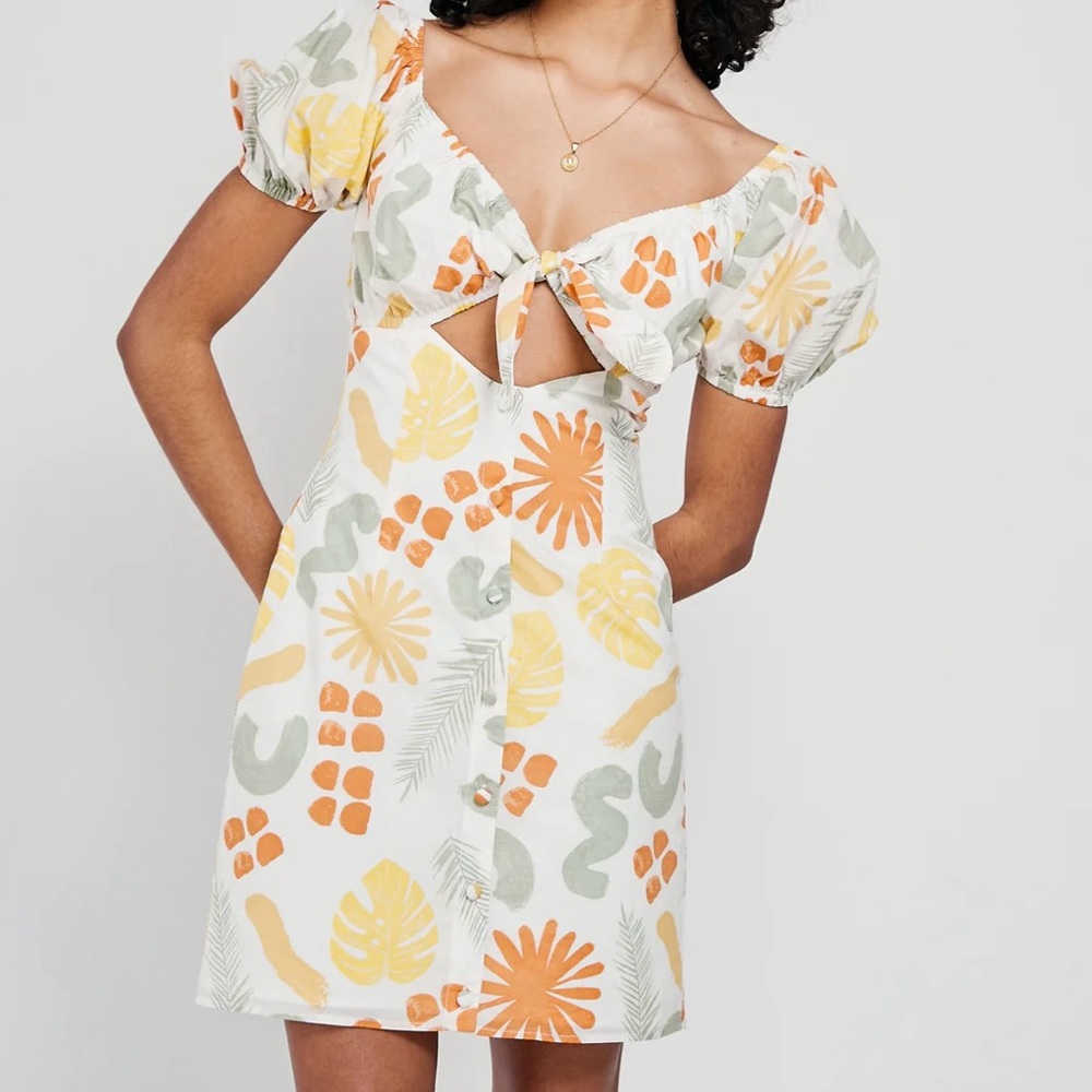 Floral Print Puff Sleeve Dress